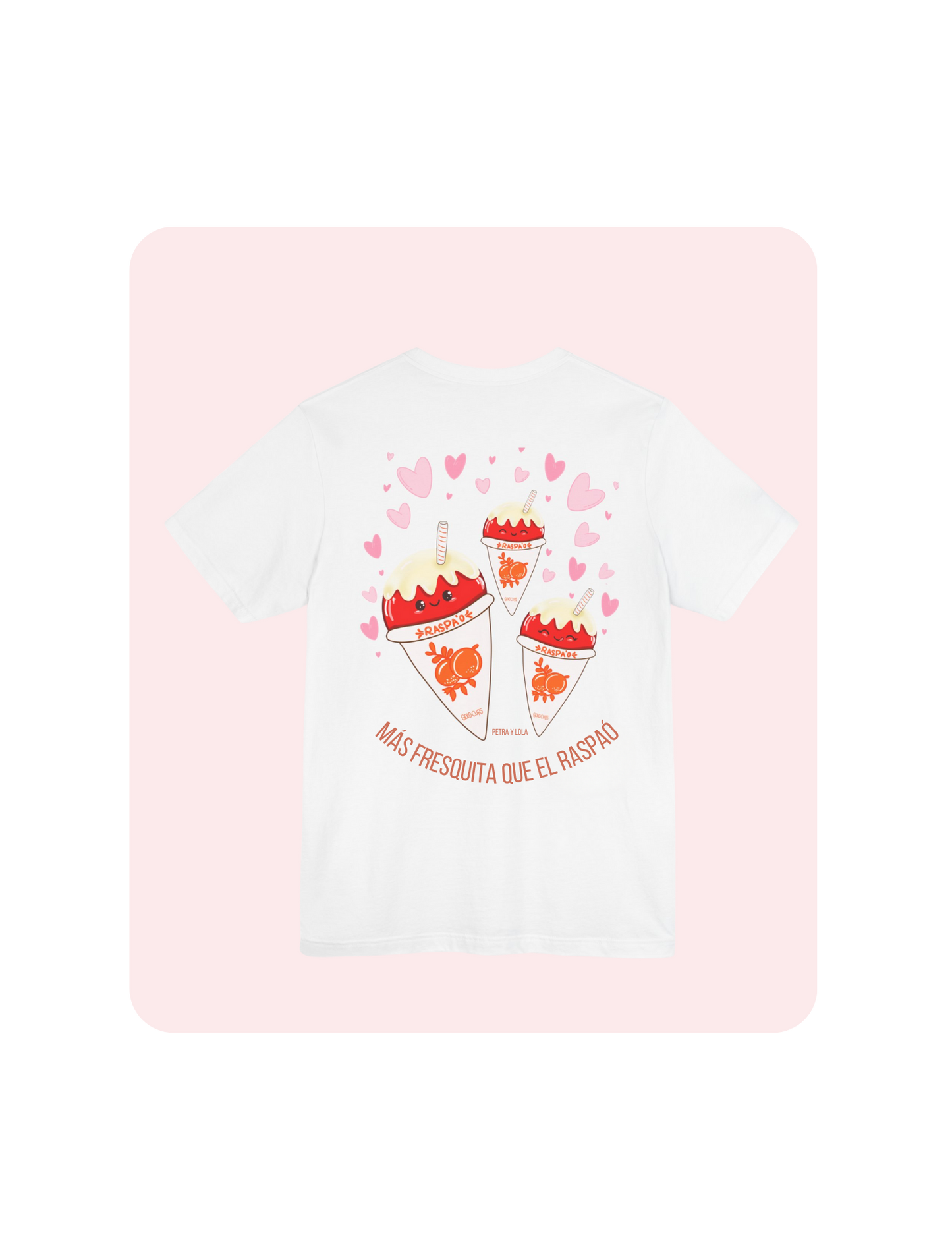 Camiseta blanca de algodón con diseño panameño de raspao, impresión DTF, diseño original Petra y Lola, Más fresquita que el raspao
