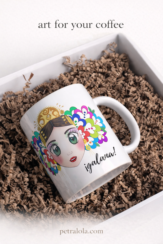 Mug ilustrado “Empollerada panameña” | Petra y Lola