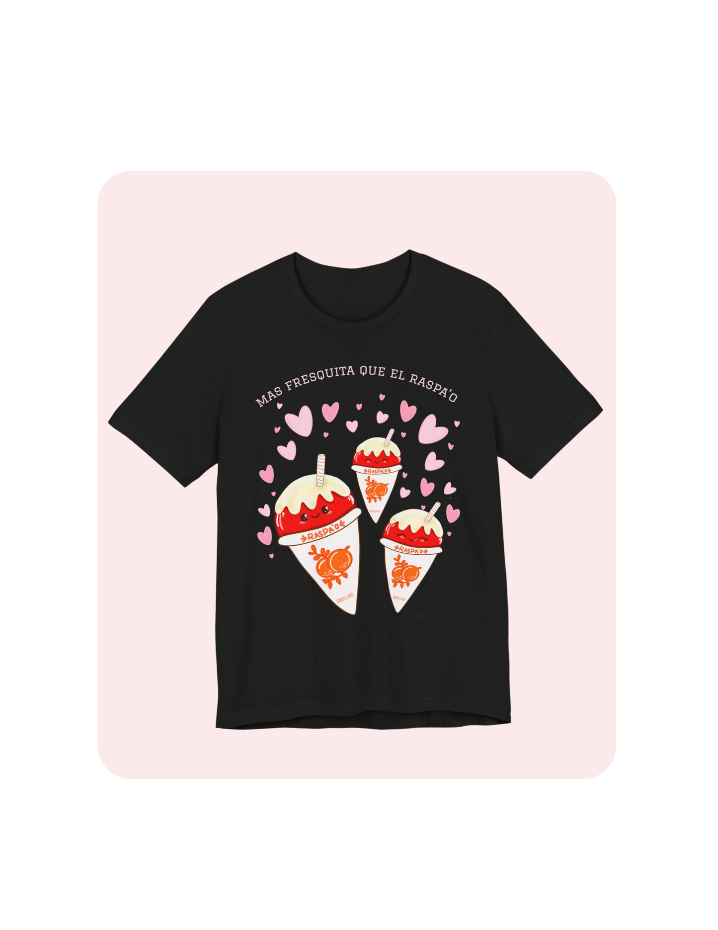 Camiseta negra de algodón con diseño panameño de raspao, impresión DTF, diseño original Petra y Lola, Más fresquita que el raspao
