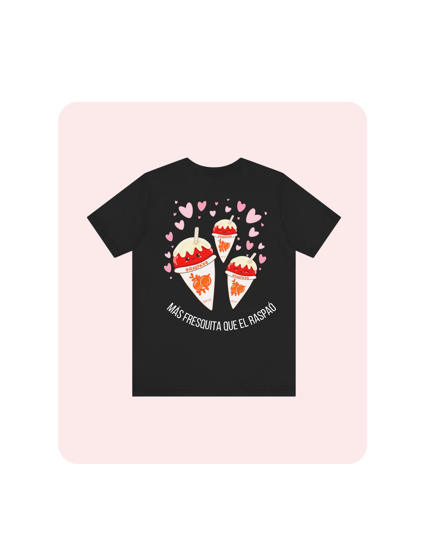 Camiseta negra de algodón con diseño panameño de raspao, impresión DTF, diseño original Petra y Lola, Más fresquita que el raspao

